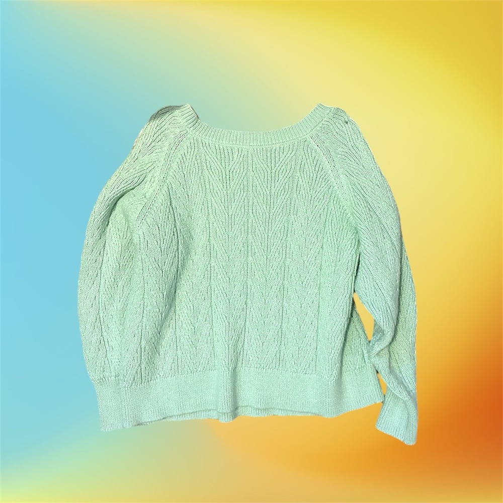 Mint Green Cable Knit Sweater
